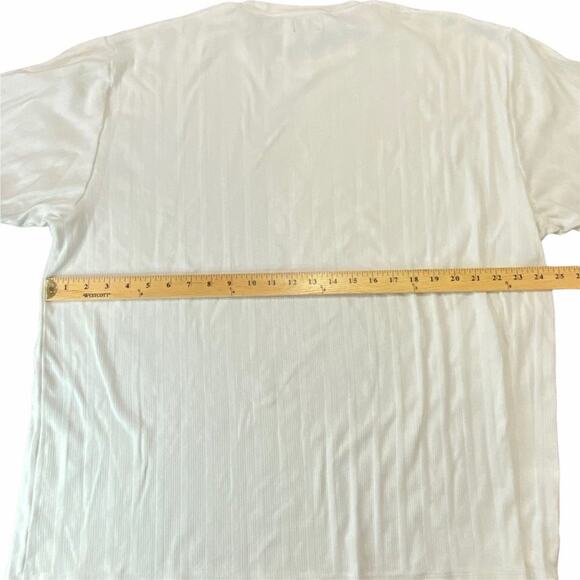 Bass White Ribbed Men's Dress Shirt Tee Size XXL - Picture 8 of 11